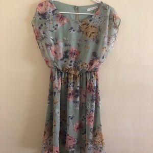 Floral blouse fitting dress